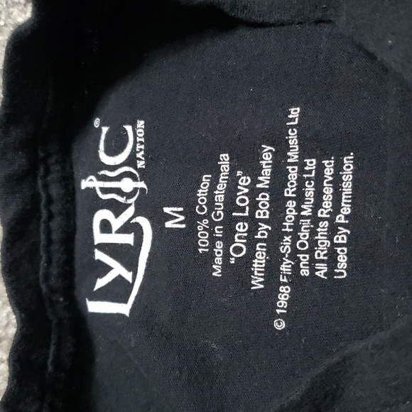 Bob Marley Lyric Nation Brand One Love Glitter Babydoll Tee Size Medium - Picture 2 of 10